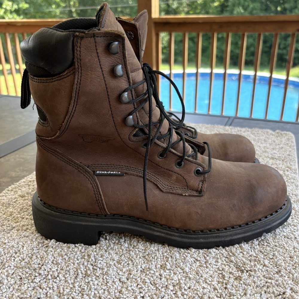 Red Wing 2211 Steel Toe DynaForce Waterproof Work Boots Brown, Sz 10 Made in USA - Picture 4 of 9